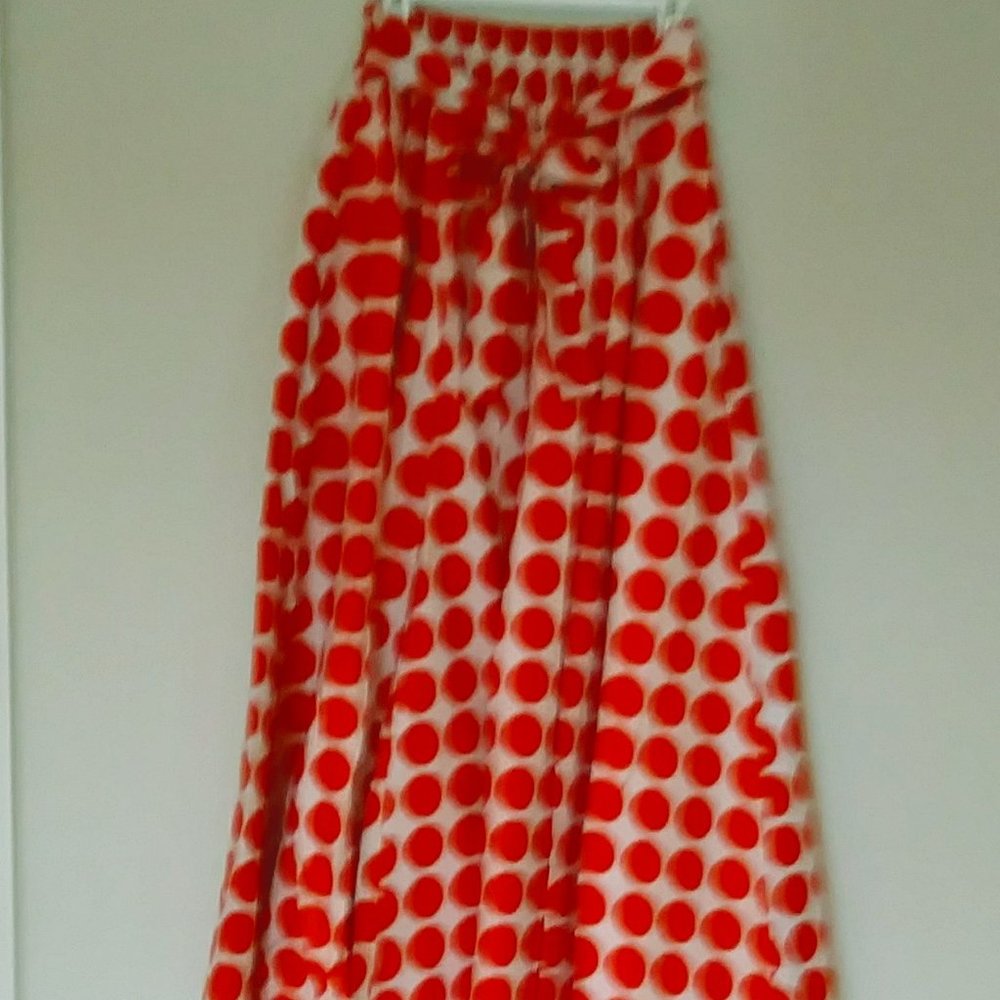 Orange Polka Dot Maxi Shirt